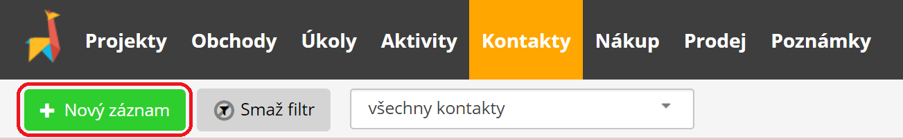 lamael-kontakty-tlacitko-novy-zaznam