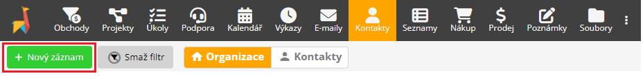 nový záznam v kontaktech Nový záznam v kontaktech Lamaelu