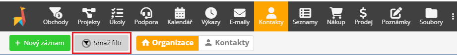 smazání filtru Smazání filtru v Lamaelu