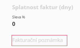 Fakturační poznámka Fakturační poznámka v Lamaelu