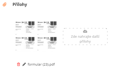 Přílohy kontaktu v Lamaelu