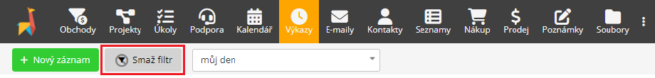 Zrušení filtrů Zrušení filtrů v Lamaelu